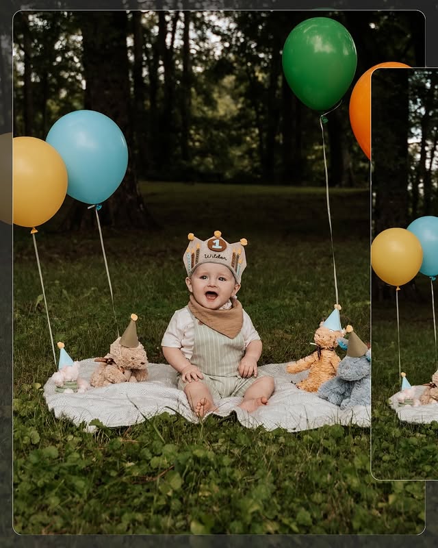 One year old first birthday boy
